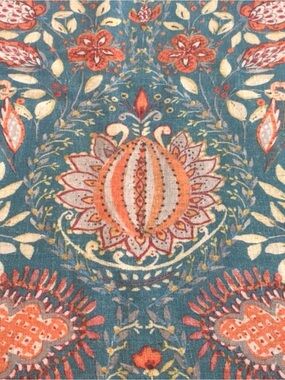 Dena Home by Bardwil Teal Bohemian Jacobean Floral Botanical Tablecloth 52x70”